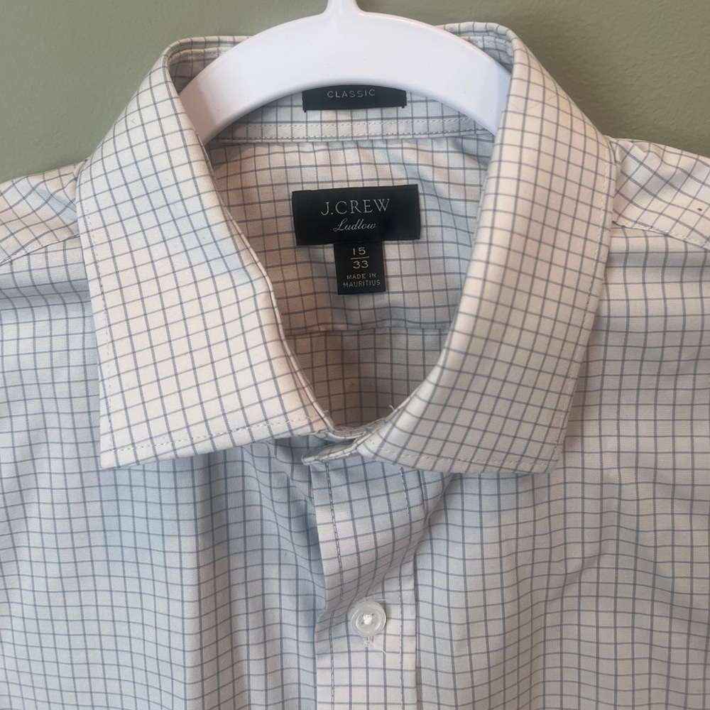 J.Crew Ludlow cotton dress shirt in gray tiny tile Men’s 15/33 Classic fit - Picture 4 of 7